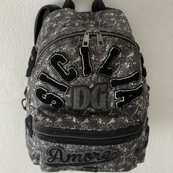 Dolce and Gabbana Sicilia Amore Patch Crown Bee Backpack (RARE-Runway Piece) - Picture 5 of 14